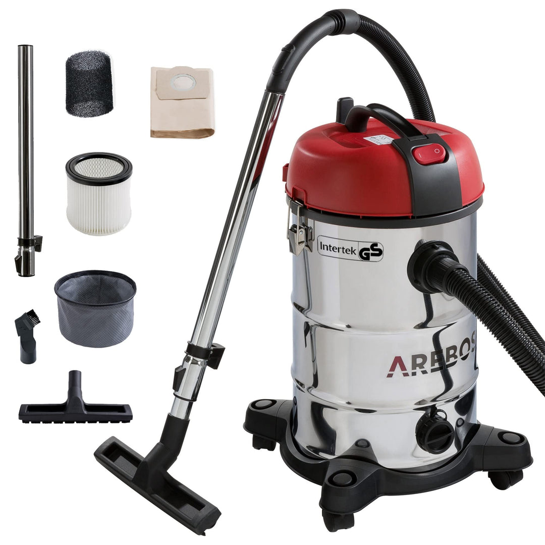 Arebos Industriestaubsauger 1800 W | Nass- &amp; Trockensauger | Aschesauger für Kamin &amp; Grill | Mehrzwe