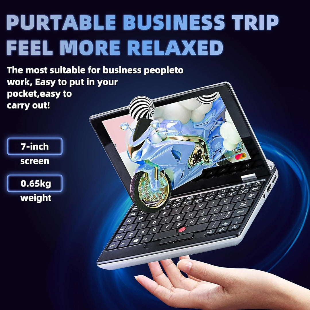 7,0-Zoll Touchscreen Laptop, Celeron N95 (bis zu 3,4 GHz), 8GB RAM DDR4, 512GBSSD, Webcam, Ganzmetal