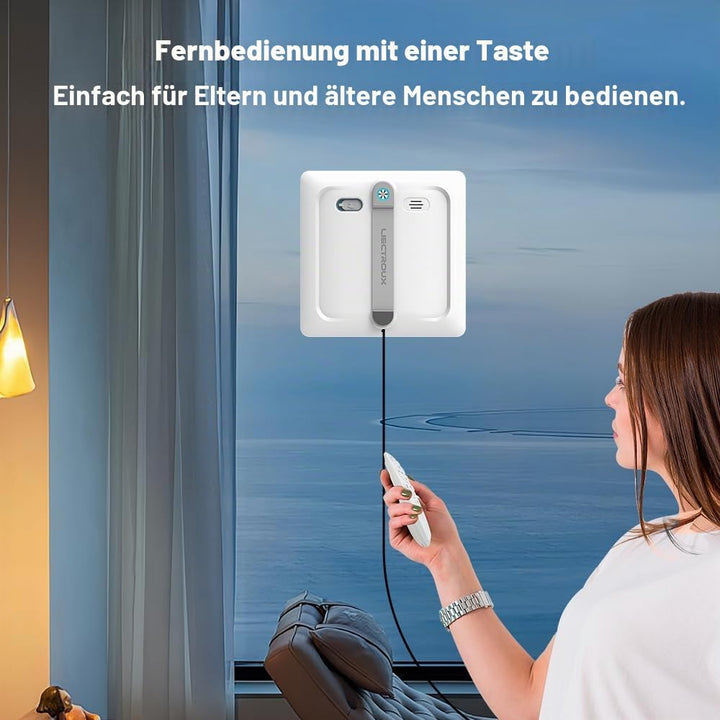 LIECTROUX Fensterputzroboter S9, 2 rotierende Bürsten, Sprühpumpe mit 6 Düsen, bürstenloser Motor, 9