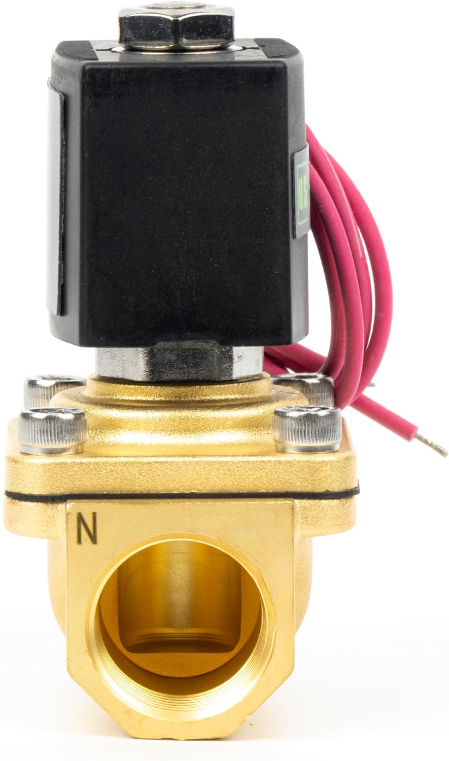 U.S. Solid 3/4" Magnetventil - Messing AC 230V mit Viton-Dichtung, stromlos geschlossen, Bleidraht-T