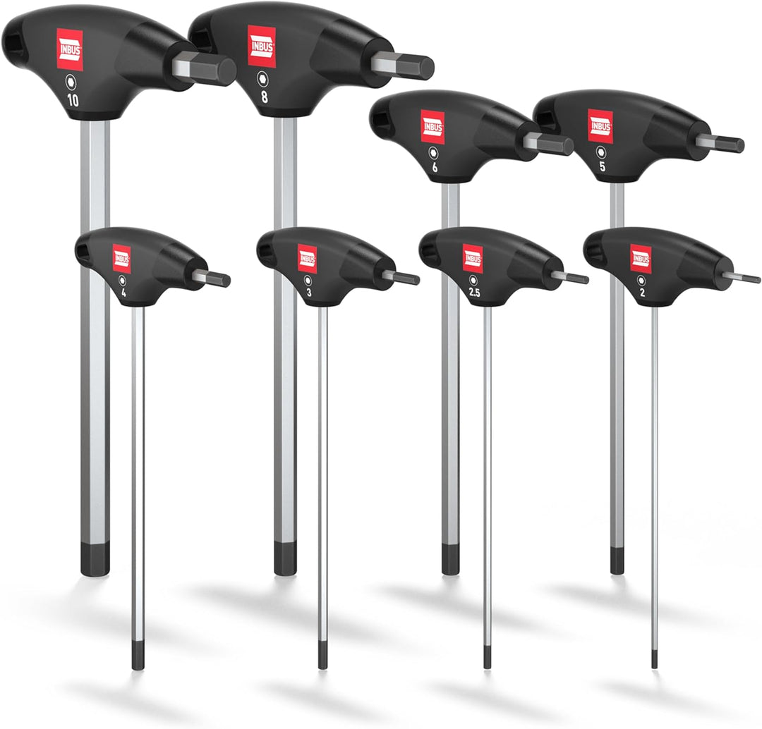 INBUS® 70129 T-Griff Schraubendreher Set 8tlg, 2–10mm, mit HybridTouch — Made in Germany 8× HX (2 –