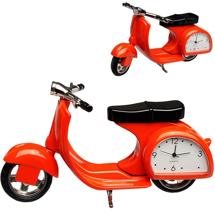 kleine - Tischuhr/Miniatur - Uhr - Motorrad - Roller/Motorroller - aus Metall - 11,5 cm - batteriebe