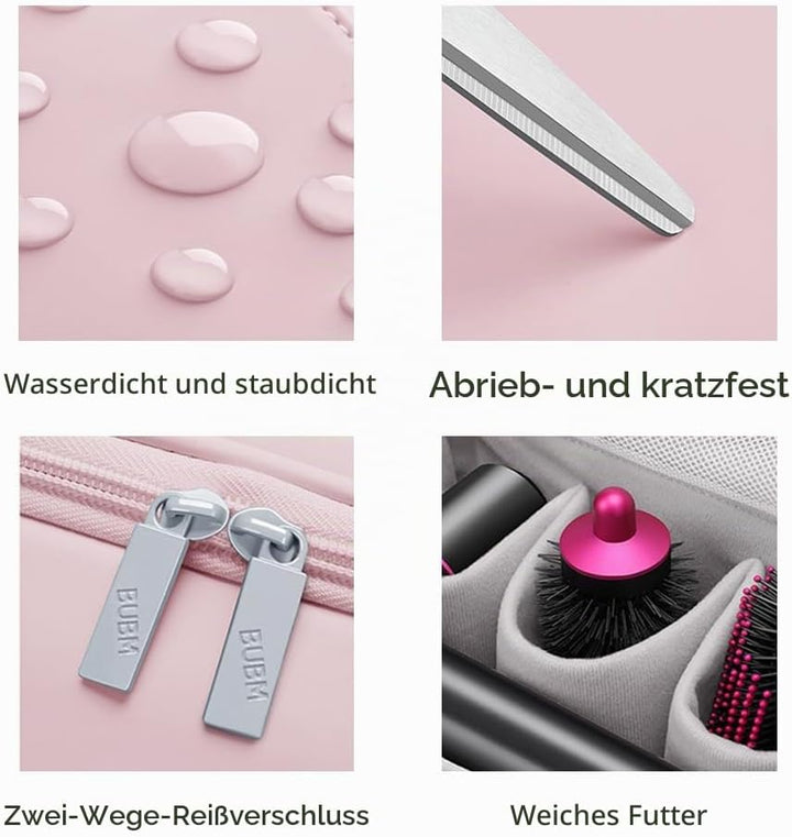 Reisetasche für Haartrockner, tragbare Aufbewahrungstasche mit Aufhängehaken, wasserdichte Organizer