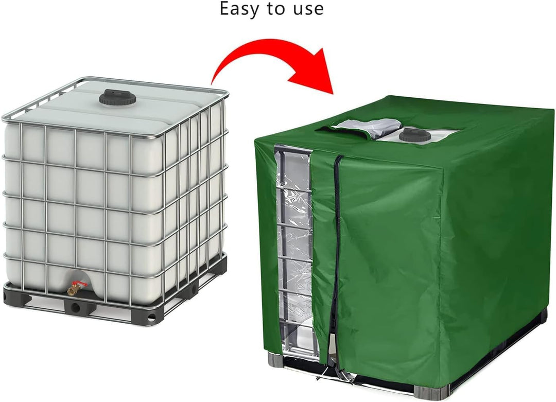 420D 1000L IBC Tank Abdeckung Upgrade,Abdeckplane IBC Container 1000l für Wassertank mit Reissversch