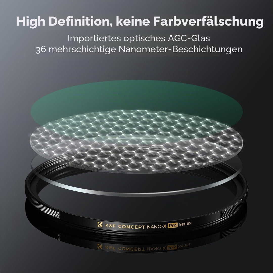 K&amp;F CONCEPT Filter 82mm Black Mist 1/4 &amp; Ultra-niedrige Reflexion, Optisches Glas mit Multi-Nano-Bes