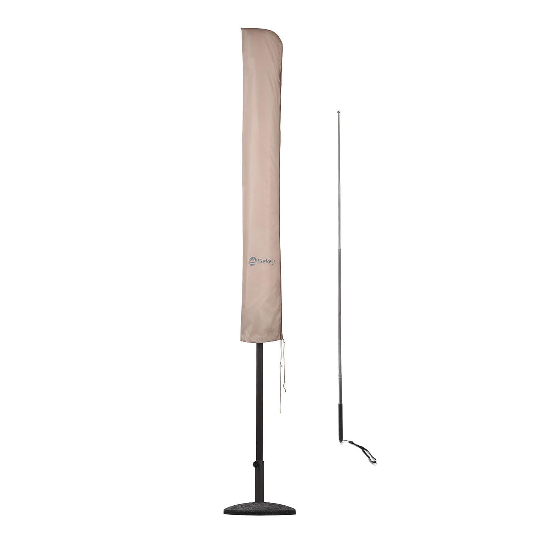 Sekey Schutzhülle für Ø 300 cm Sonnenschirm, Abdeckhauben für Sonnenschirm,100% Polyester, Taupe Tau