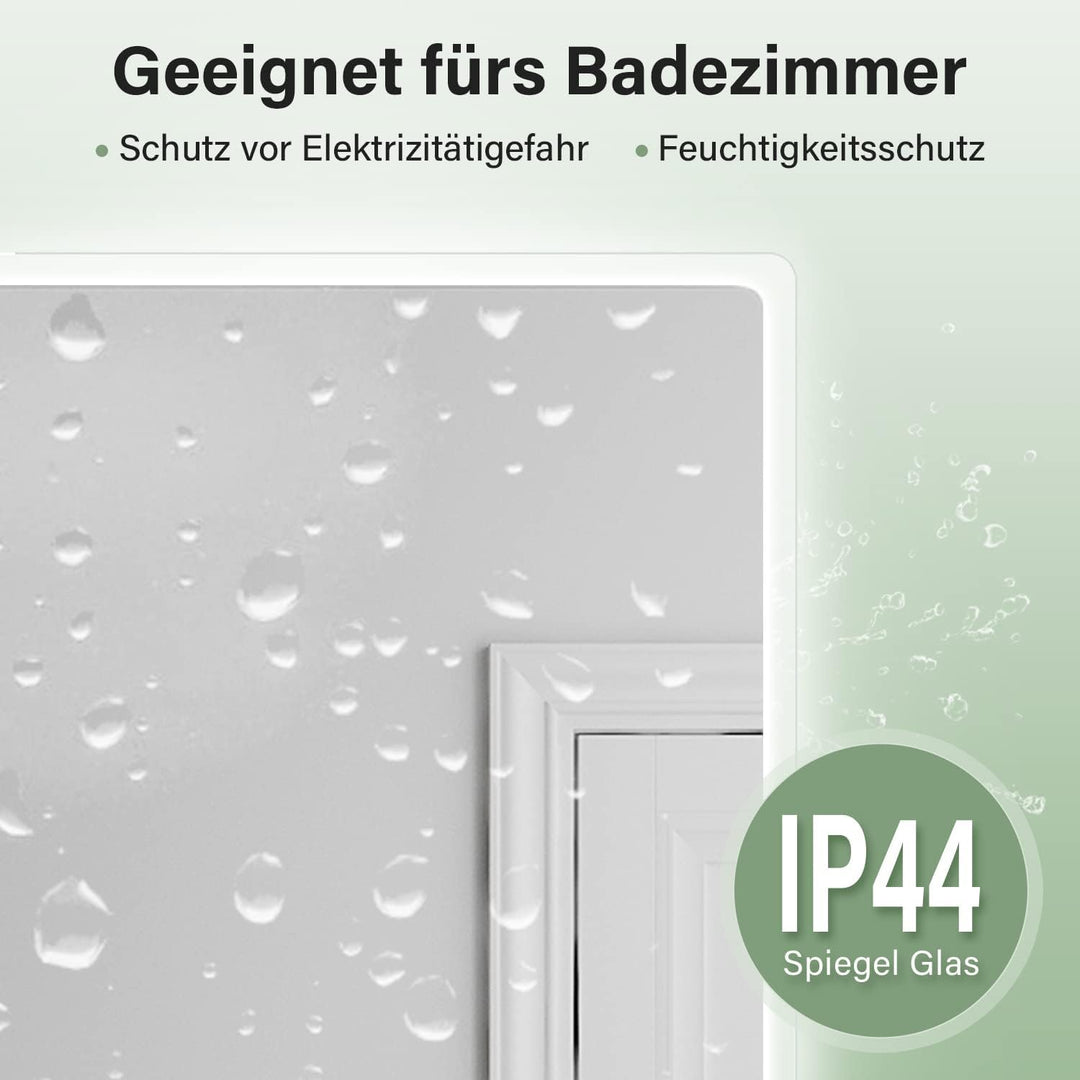 Badspiegel mit Beleuchtung 60 x 40cm WandSchalter Lichtspiegel Horizontale und vertikale Aufhängung