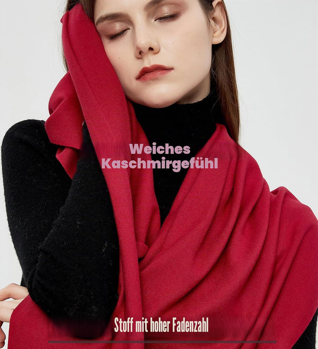 Pashmina Schals und Wraps Schals für Damen Hochzeit Party Winter Warme Lange Solid Color Maroon, Mar