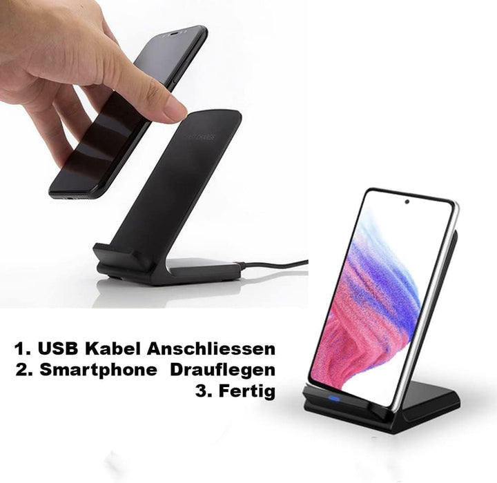 Induktiv Ladestation passend für Samsung Galaxy S25 S24 S23 S22 S22+ S21 FE Plus Ultra 5G S20+ A56 A