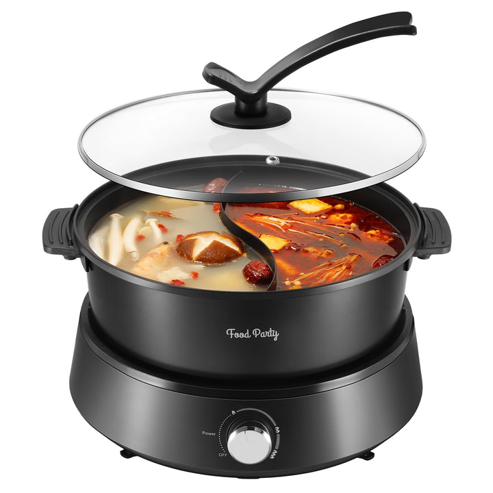 Food Party Hot Pot Elektrisch 4L Aktualisiert Hotpot Topf Doppelseitig Trennbarer Hotpot Elektrisch