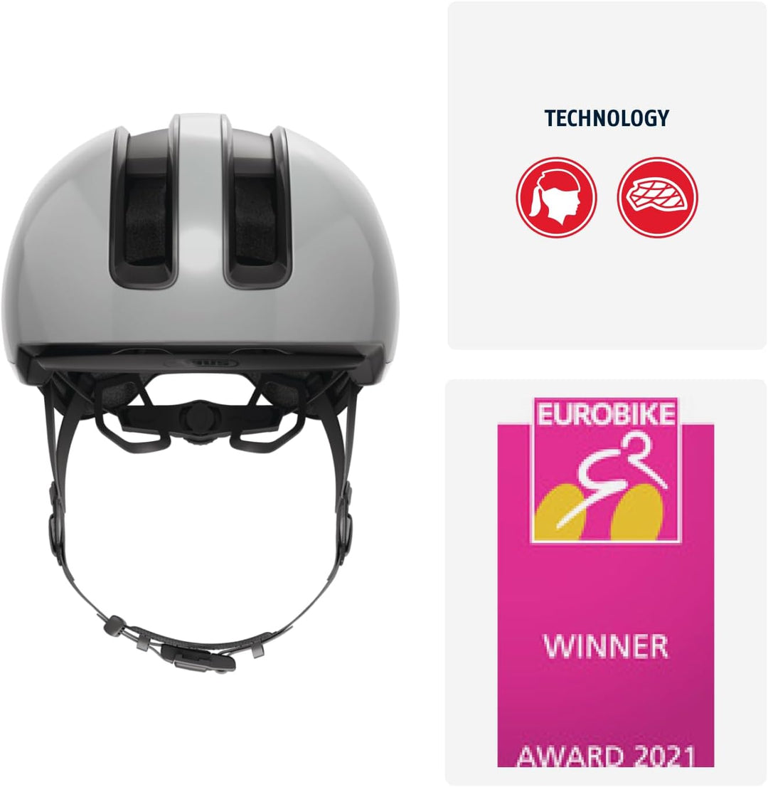 ABUS Urban Helm HUD-Y - mit magnetischem, aufladbarem LED-Rücklicht &amp; Magnetverschluss - cooler Fahr