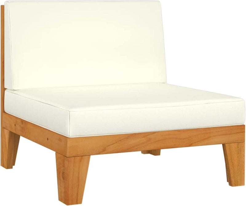 Tidyard Modular Mittelsofa mit Kissen Gartensofa Einzelsofa Loungesofa Gartenmöbel Akazie Massivholz