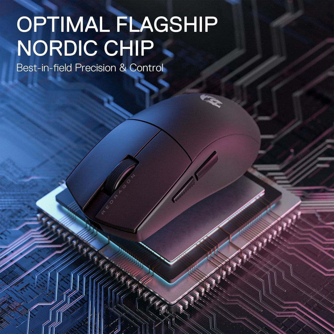Redragon M916 PRO 3-Modus Wireless Gaming Maus, Hyperschnelle 4K Polling Rate, 49G Ultra-Leicht 26K