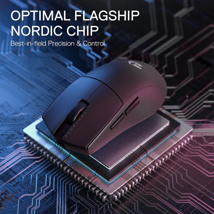 Redragon M916 PRO 3-Modus Wireless Gaming Maus, Hyperschnelle 4K Polling Rate, 49G Ultra-Leicht 26K