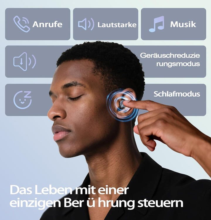 Bluetooth Kopfhörer, Schlafkopfhörer, In-Ear Kopfhörer Kabellos Bluetooth 5.4, Hi-Fi Sound mit ANC+E