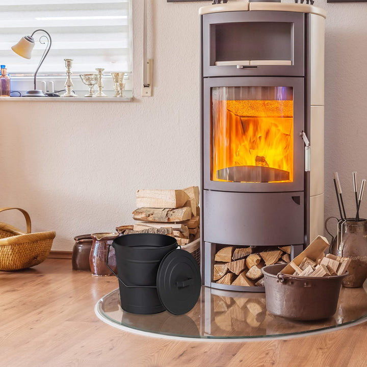 Relaxdays Ascheeimer mit Deckel, Abkühlen und Transportieren heisser Glut, Kamine, Öfen, Grills, 12