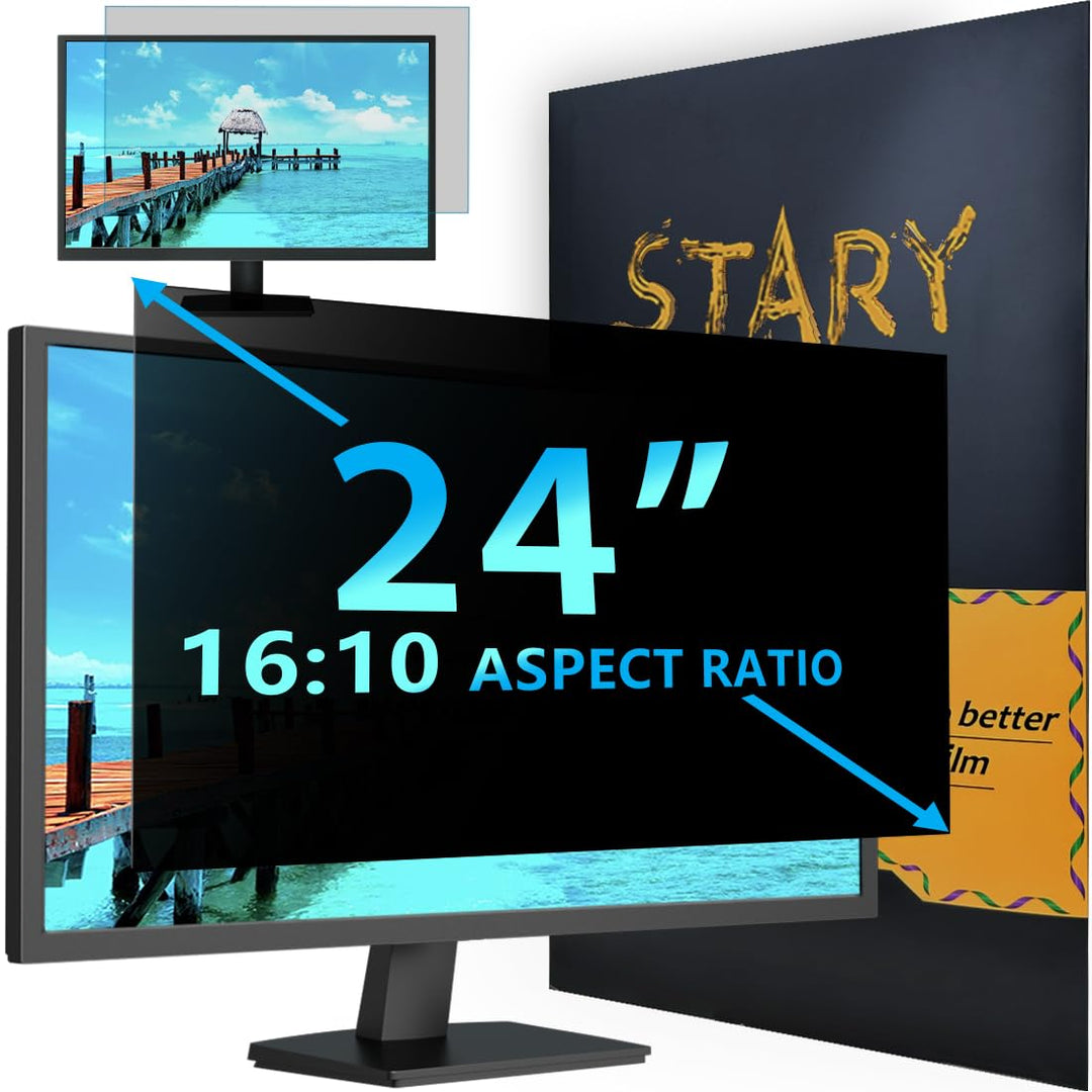 STARY 24 Zoll Monitor 16:10 Blickschutzfolie Seitenverhältnis, Anti-Blaulicht Displayschutz, 24 Inch