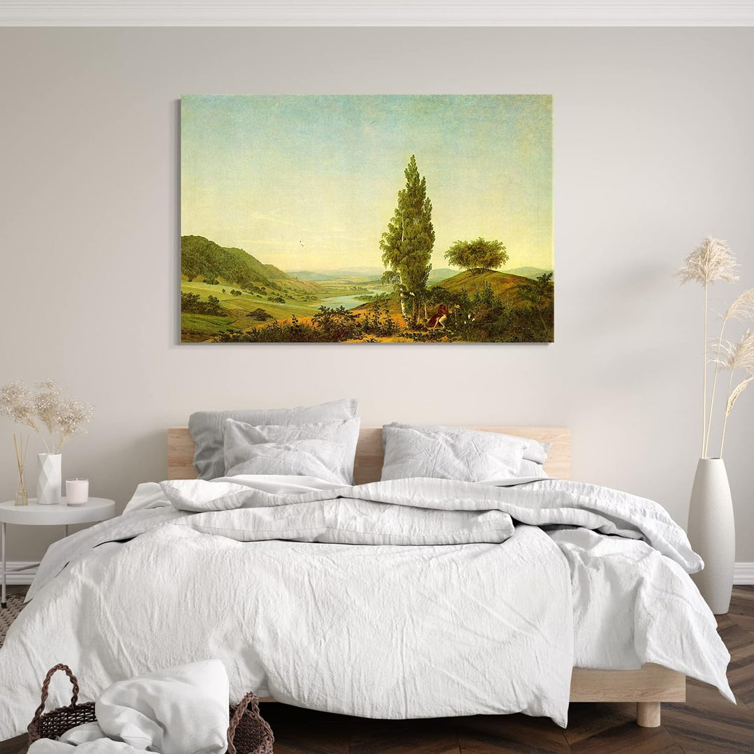 Printed Paintings Leinwand (80x60cm): Caspar David Friedrich - Der Sommer, Landschaft mit Liebesp 80