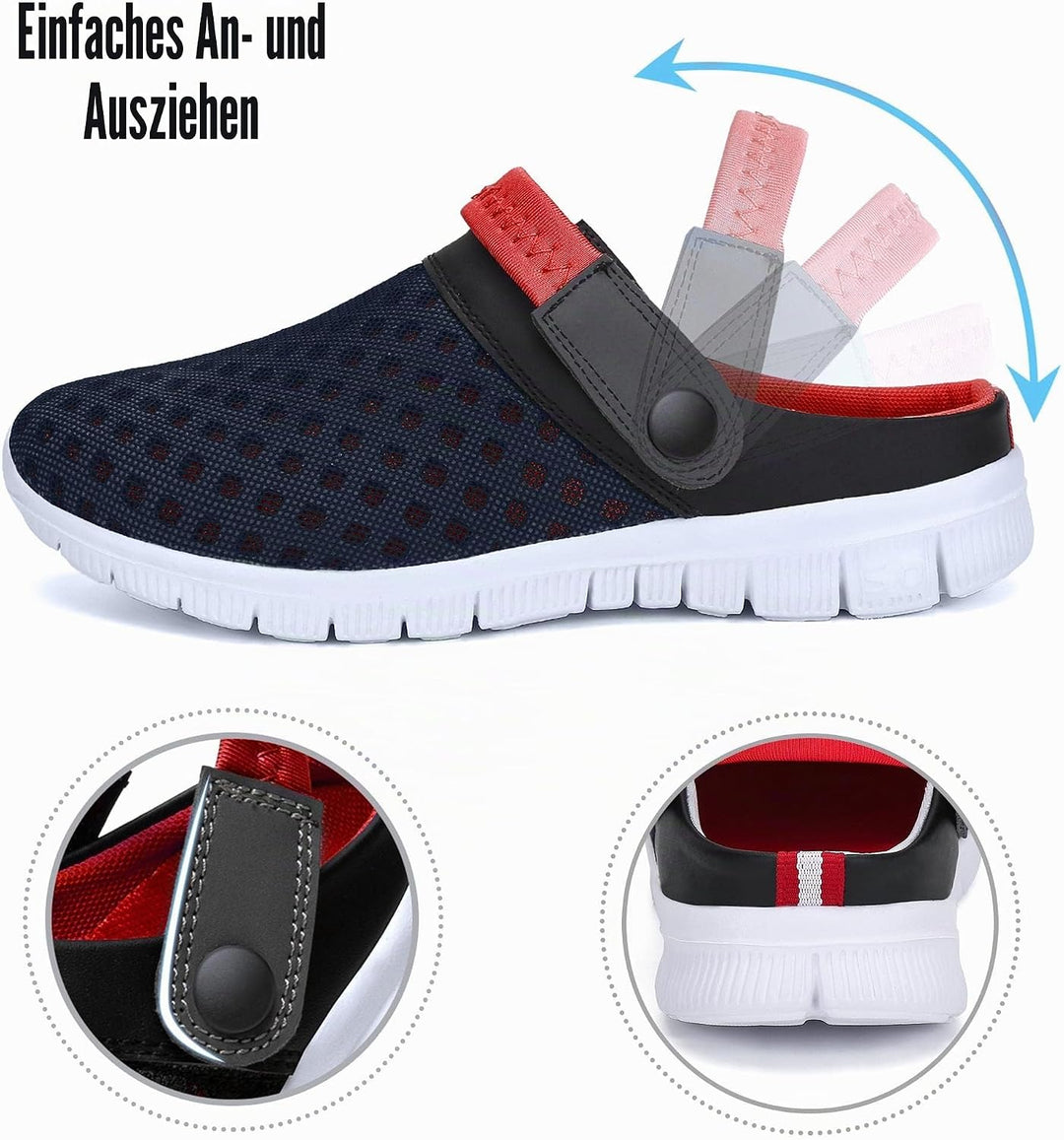 SAGUARO Sommer Clogs Herren Gartenschuhe Damen Hausschuhe Leicht Pantolette rutschfest Badelatschen