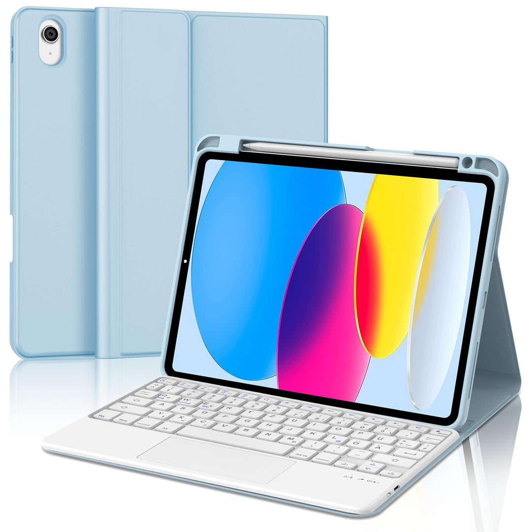 IVEOPPE Hülle mit Tastatur für iPad A16 11 Generation 2025/10 Generation 2022, Bluetooth Magnetische
