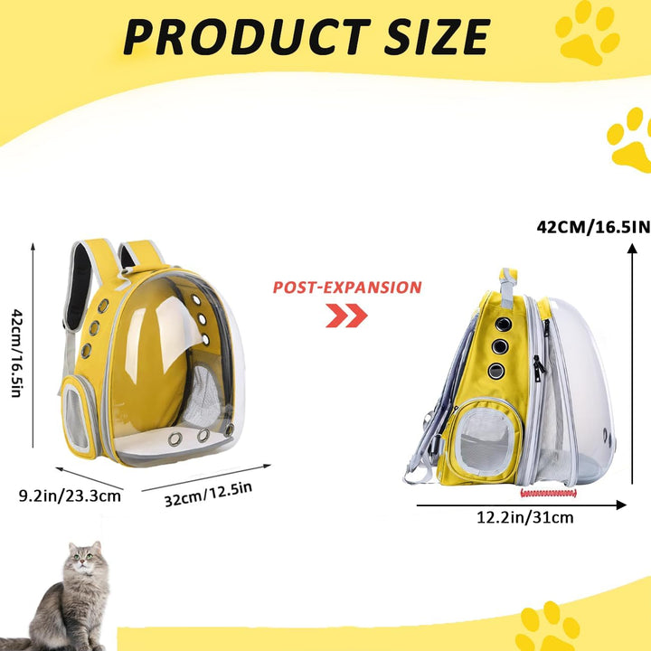 Erweiterbar Katzenrucksack Hunderucksack, Vorderrucksack für Katzen und Kleine Hunde, mit transparen