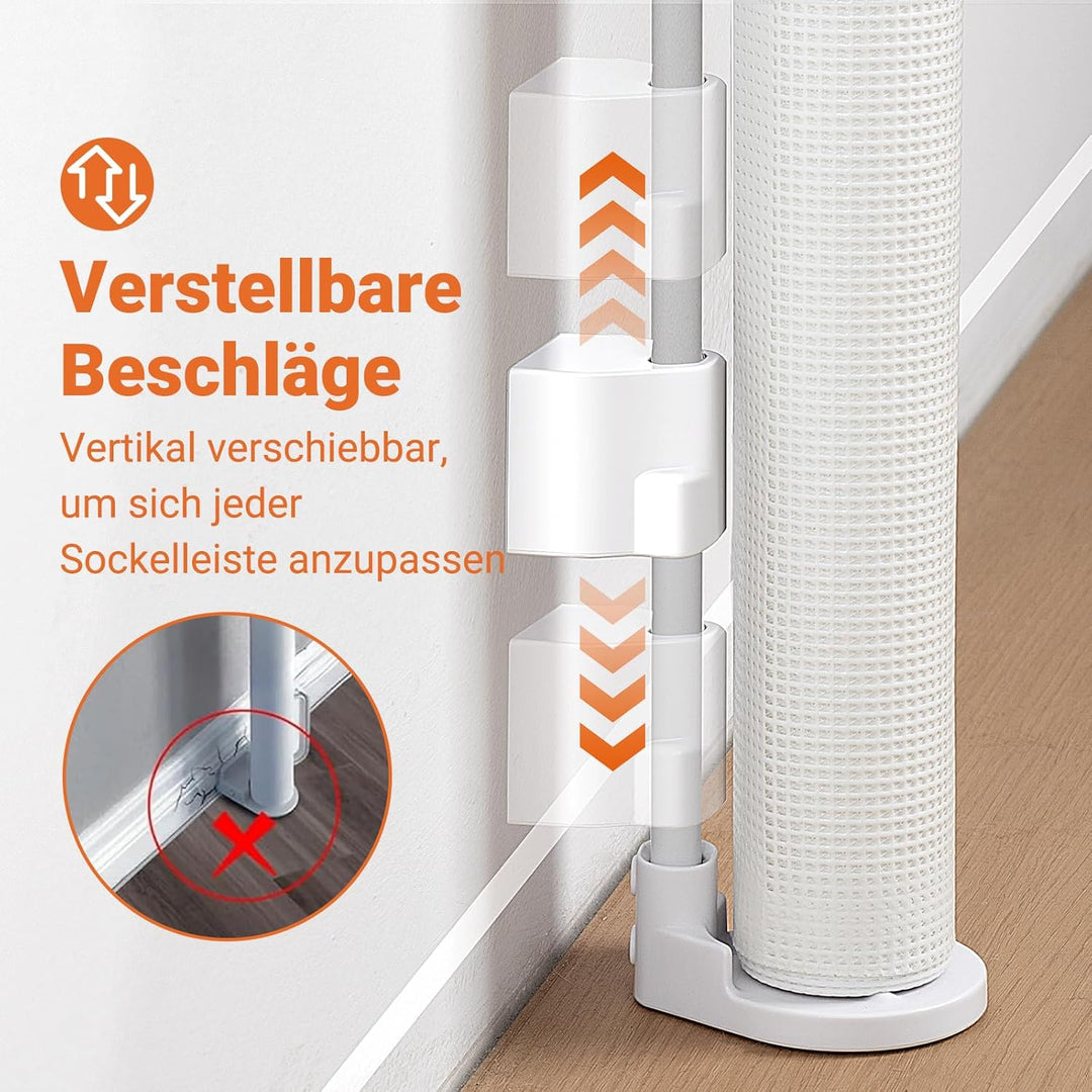 Ycozy 2026 Aufgerüstet Treppenschutzgitter 0-150cm Türschutzgitter Ausziehbar mit Stützstangen Trepp