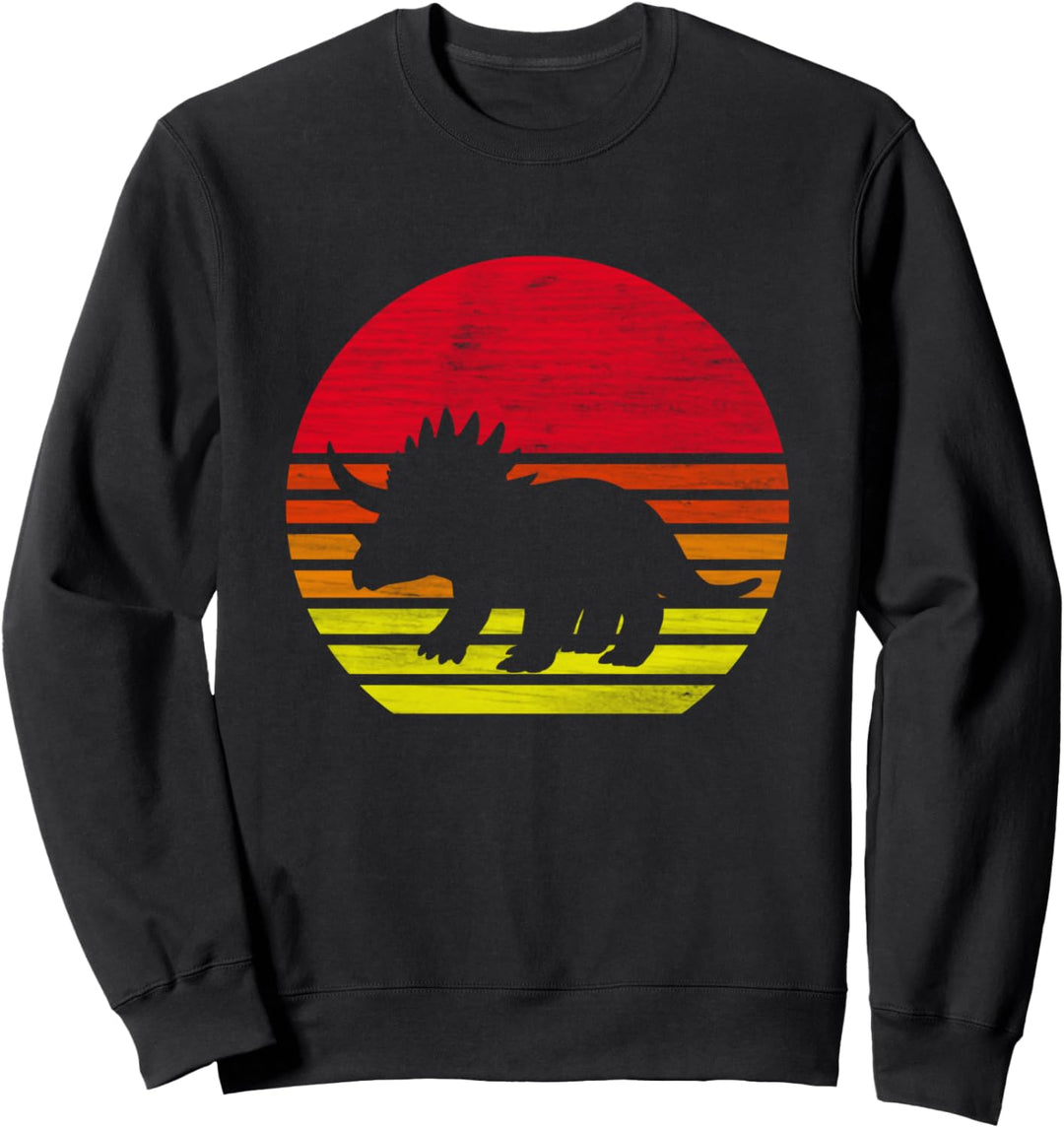 Retro Dinosaurier Triceratops Silhouette Sweatshirt