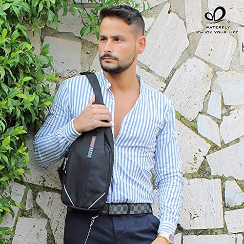 WATERFLY Anti-Diebstahl Sling Bag für Damen und Herren Brusttasche Hippie Crossbody Bag Multipurpose