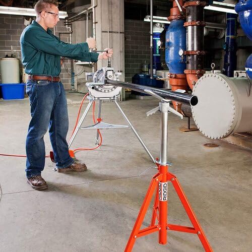 RIDGID 22168 Modell VF-99 einklappbare Rohrstütze mit V-Kopf, Rohrstütze mit Rohrkapazität von 8" (3
