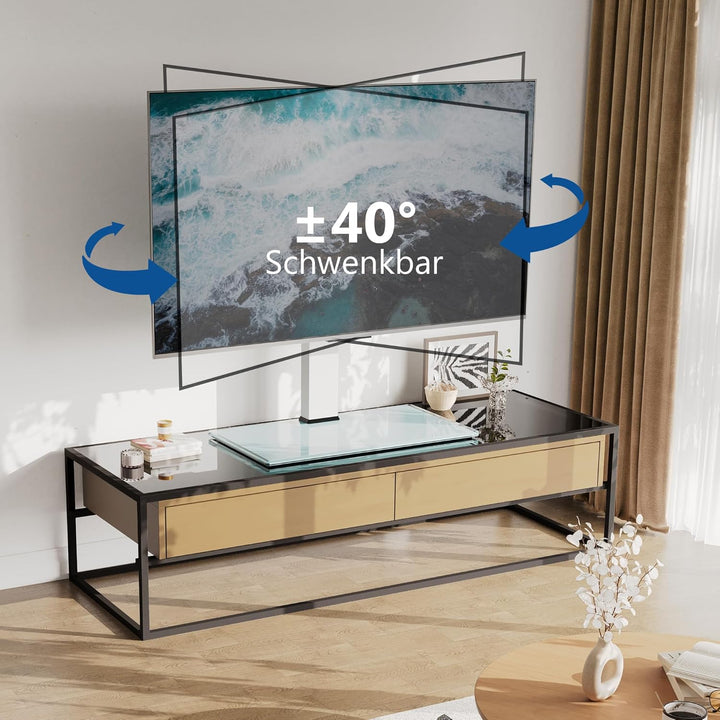 FITUEYES TV Standfuss Universal TV Ständer für 50-85 Zoll Flach &amp; Curved Fernseher bis zu 50kg Schwe