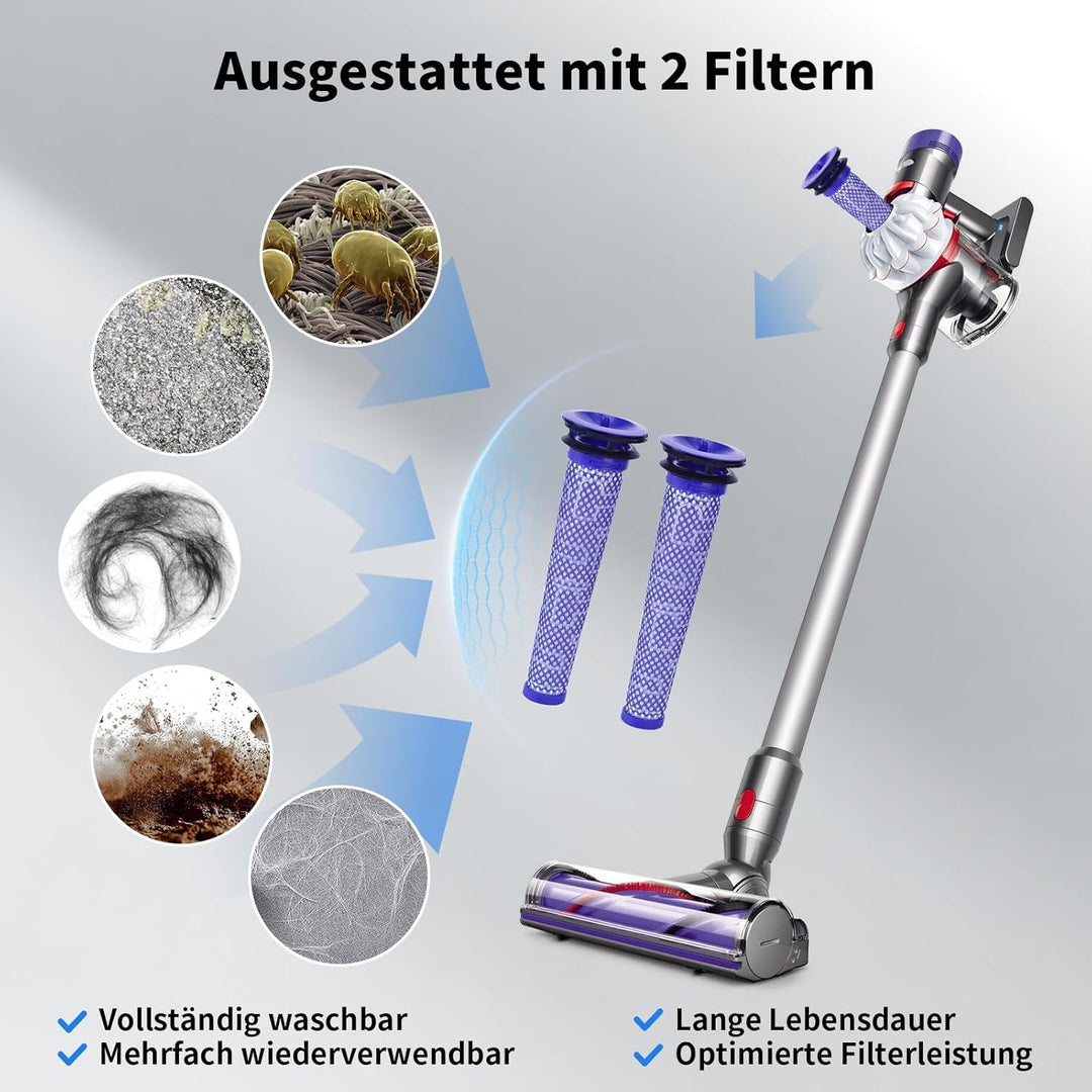 8000mAh für Dyson V6 Akku, Ersatzakku für Dyson V6 Kompatibel mit Absolute Animal Motorhead SV03 SV0