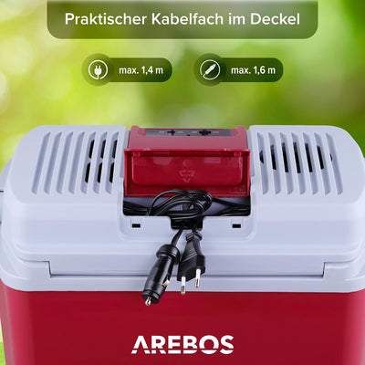 Arebos 20 Liter Kühlbox | Kühlbox klein | zum Kühlen und Warmhalten | mit ECO Modus | 12/230 V für A