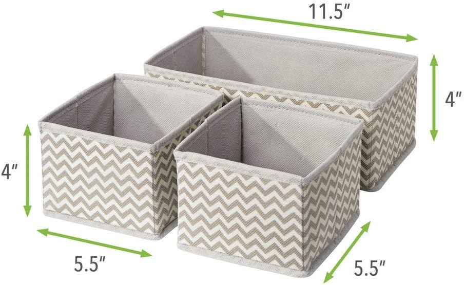 mDesign 6er-Set Stoffbox für Schrank oder Schublade – die ideale Aufbewahrungsbox für Wäsche, Gürtel