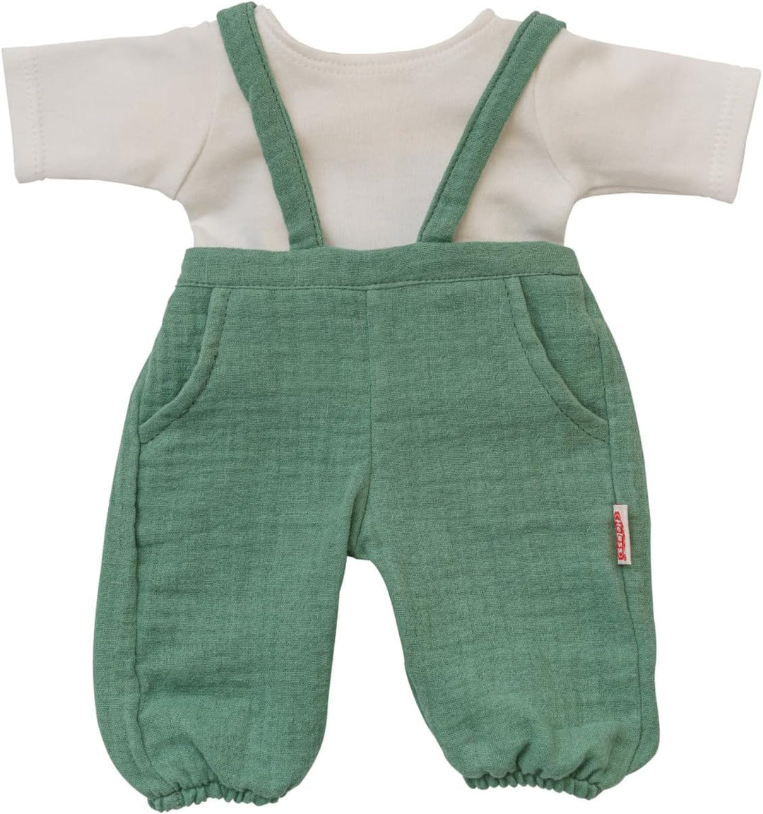 Heless 54021 - Jungen Babypuppe Gordi von Paola Reina, mit Musselin-Latzhose in Salbeigrün und einem