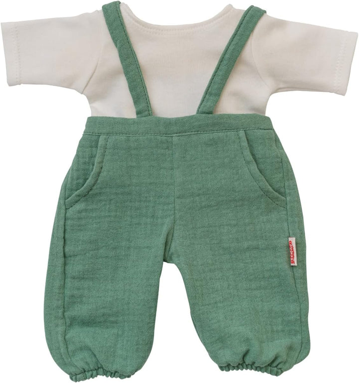Heless 54021 - Jungen Babypuppe Gordi von Paola Reina, mit Musselin-Latzhose in Salbeigrün und einem