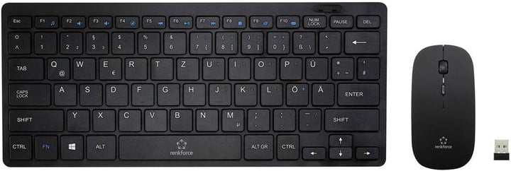 Renkforce RF-KMC-410 Kabellos Tastatur, Maus-Set Deutsch, QWERTZ Schwarz