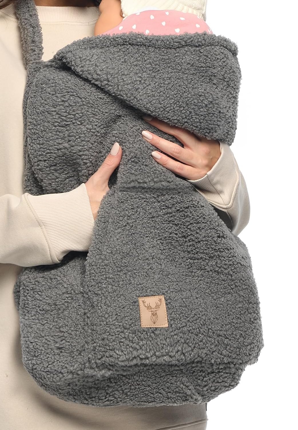 MijaCulture Tragecover M025 TEDDY – Universaler Bezug für Babytrage, Tragetuch &amp; Cape, Warmes Cover