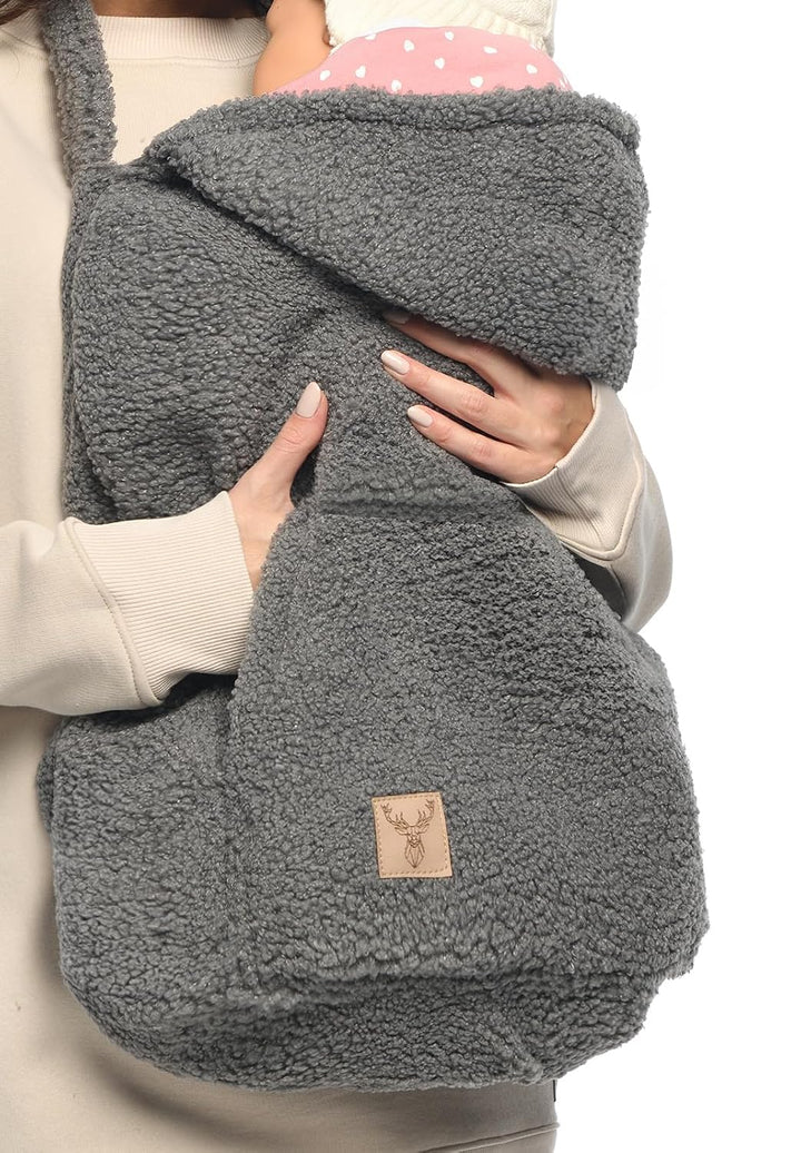 MijaCulture Tragecover M025 TEDDY – Universaler Bezug für Babytrage, Tragetuch &amp; Cape, Warmes Cover