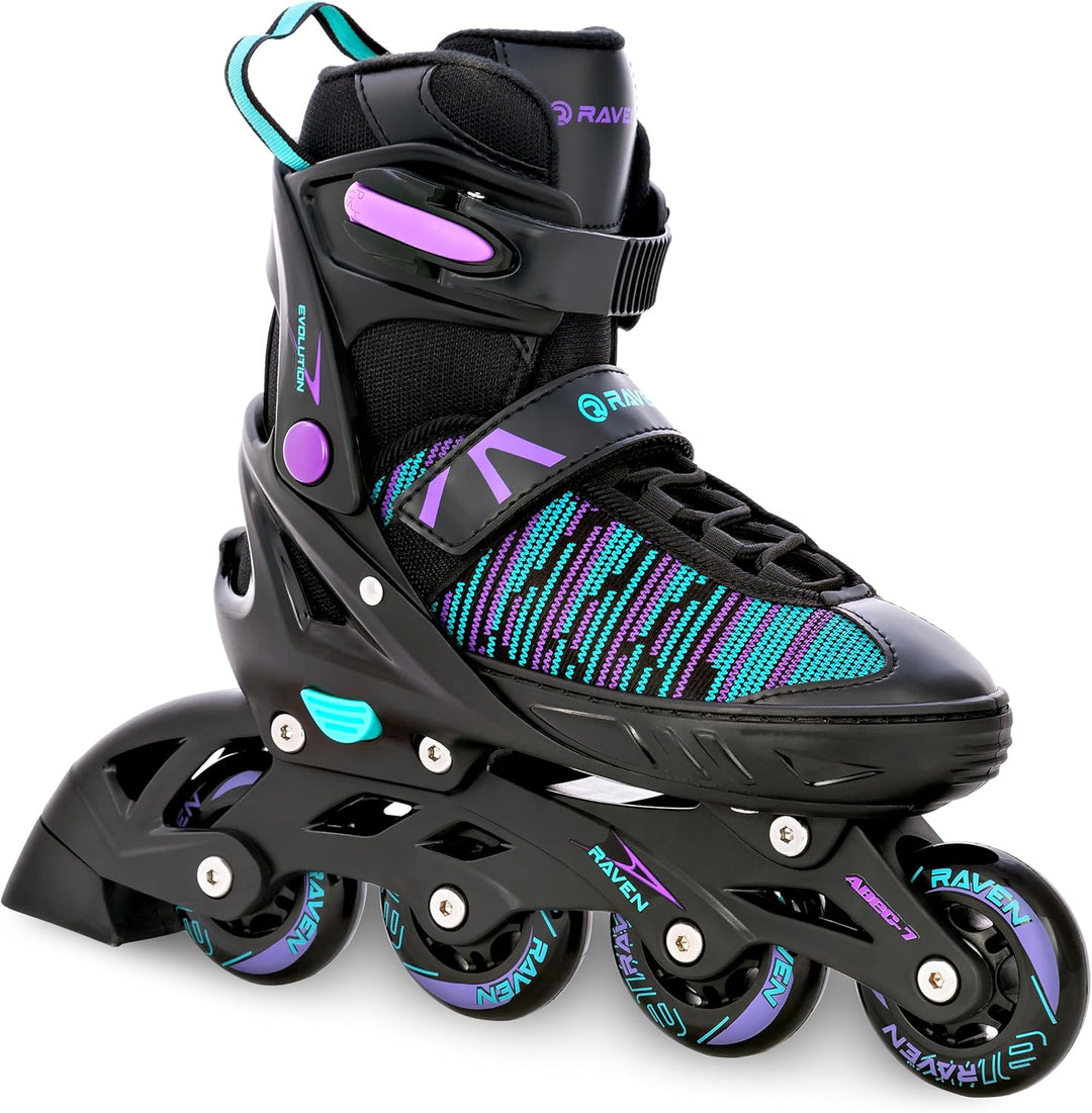 Inline Skates Inliner Raven Cande verstellbar optional als 2in1 Inlineskates/Schlittschuhe Black/Min