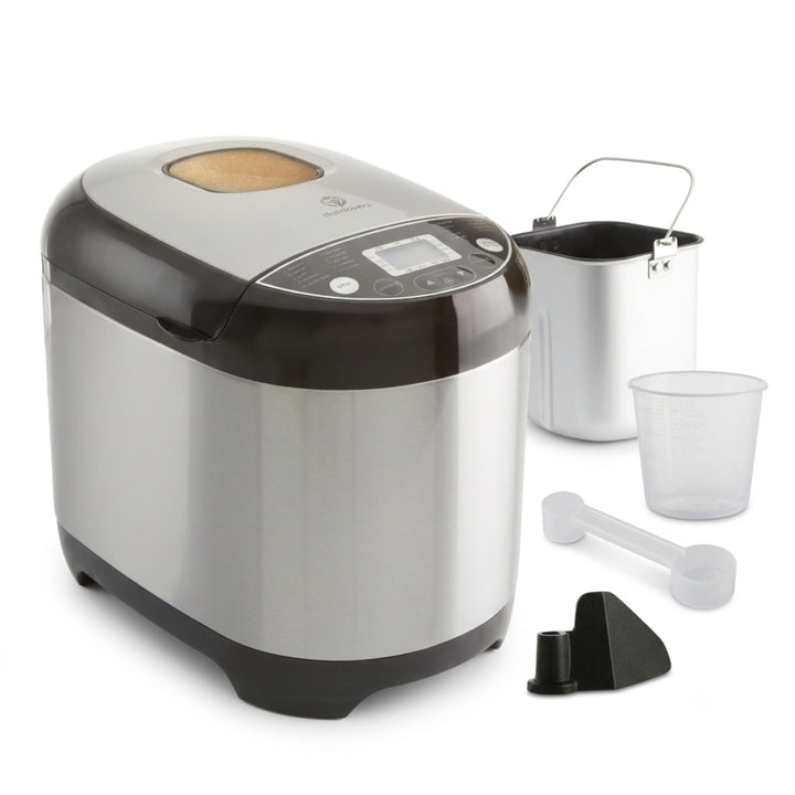 Nutrilovers NUTRI-BREAD-MAKER Edelstahl Brotbackautomat mit 19 Programmen, 3 Bräunungsstufen, Timer,