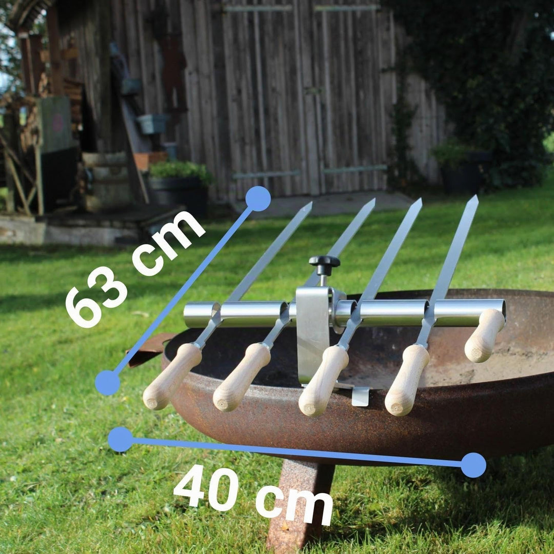 SCHILLING Fischgrilltechnik/Steckerlfisch Halter/Feuerschale/Edelstahlspiesse / 4 Fische