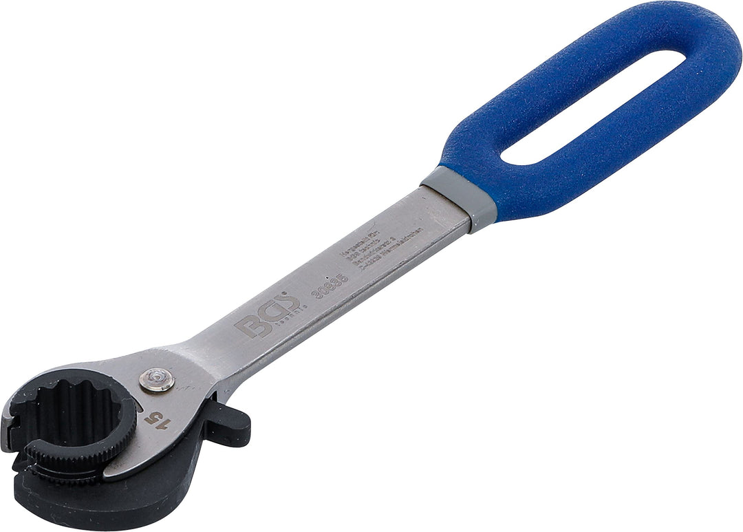 BGS 30835 | Ratschen-Ringschlüssel, offen | SW 15 mm Schlüsselweite: 15 mm, Schlüsselweite: 15 mm