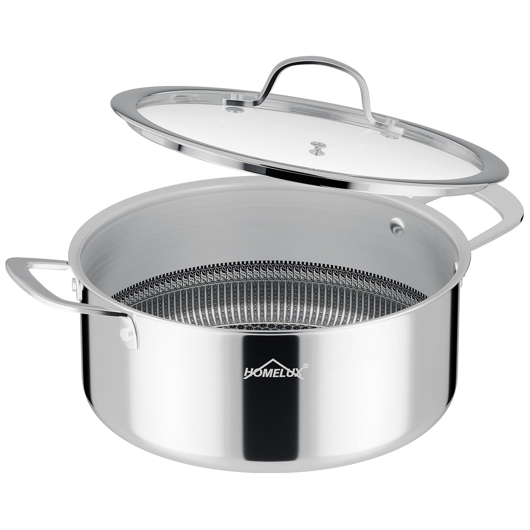 Töpfe Induktion 26cm 5,2L Topf Edelstahl Kochtopf,Töpfe mit Wabenstruktur Beschichtete,Kochtopf Indu