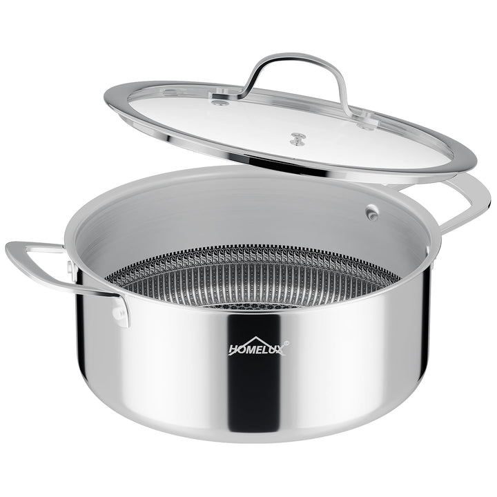 Töpfe Induktion 24cm 4L Topf Edelstahl Kochtopf,Töpfe mit Wabenstruktur Beschichtete,Kochtopf Indukt