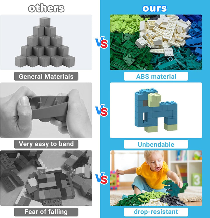 1500 Basic Bausteine Box, Klassische Basis Steine Nachfüllpacks Kompatibel zu Allen Anderen Herstell