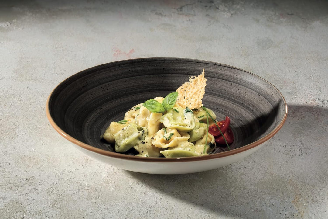 Bonna Premium Porcelain ASCBNC28CK Aura Space Plate Teller tief, Supenteller, 28cm, 400ml, Porzellan