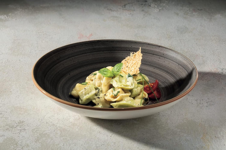 Bonna Premium Porcelain ASCBNC28CK Aura Space Plate Teller tief, Supenteller, 28cm, 400ml, Porzellan