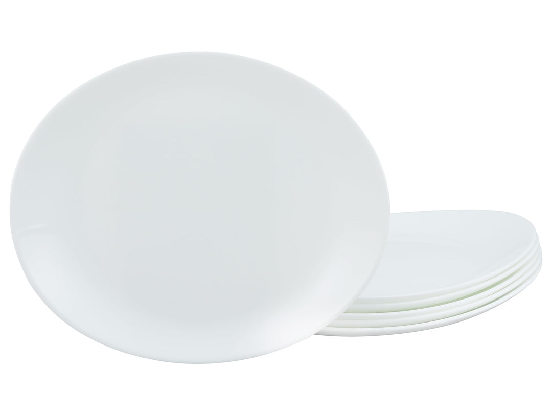 Luminarc 15867, Serie Italian Party, Geschirrset Steakteller 30cm 6 teilig Weiss Steakteller oval 6
