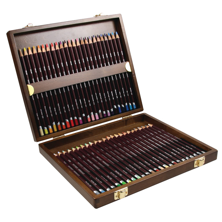 Derwent Coloursoft Buntstifte, Zeichnen & Schreiben, 48er-Set in einer Geschenk-Box aus Holz, Ideal