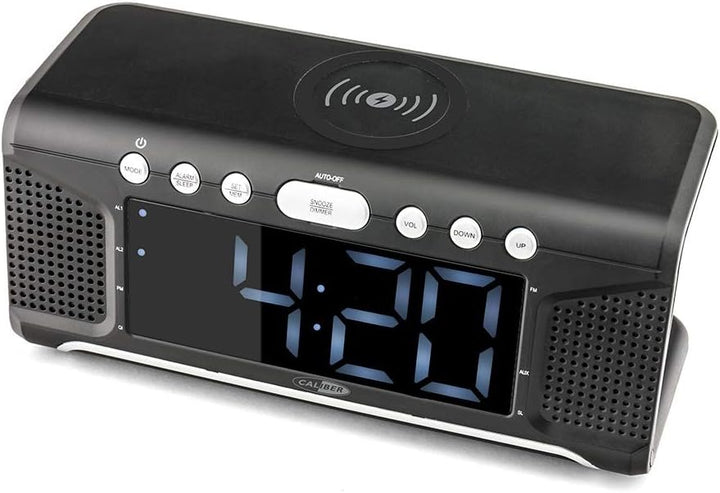 Caliber Radio wecker - Doppelter Alarm - mit FM-Radio - Dimmbarer LED-Anzeige - mit Wireless Charger
